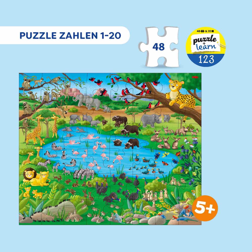 48 Teile Haba Kinder Puzzle Puzzle + learn Zahlen 1-20 2013836001