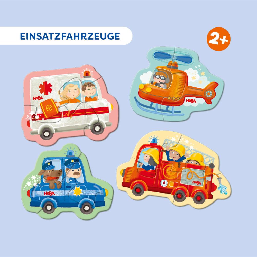 2, 2x3, 4 Teile Haba Kinder Puzzle 4 Erste Puzzles - Einsatzfahrzeuge 2014677001