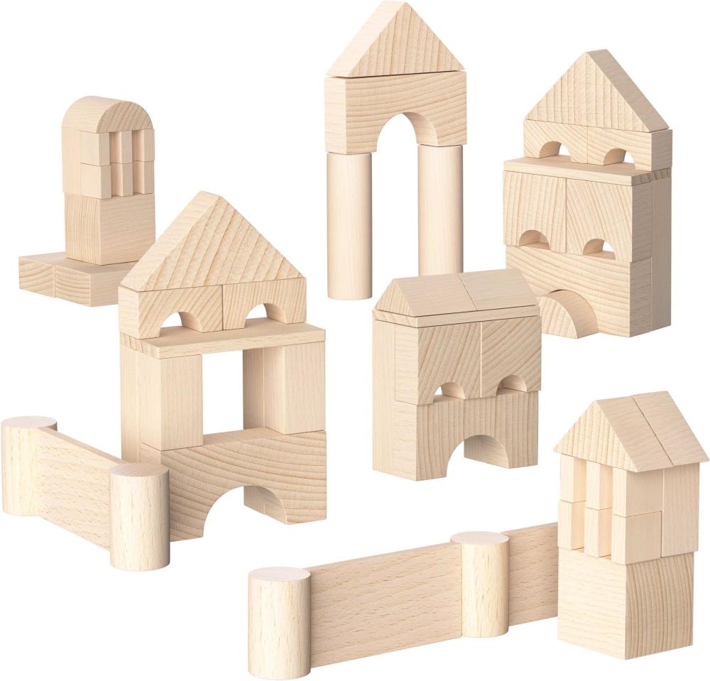 Haba Bau- und Entdeckersteine My 1st Block World extra viele Bausteine, 62 Steine 2014490001