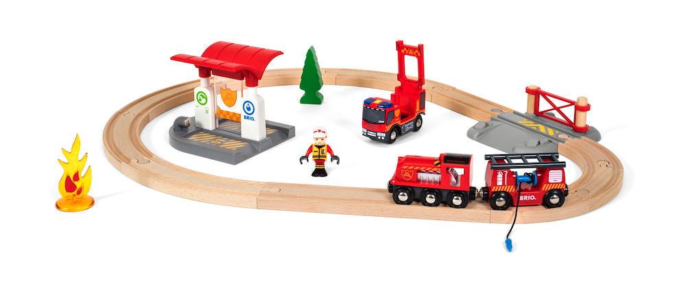 Brio World Eisenbahn Set Bahn Feuerwehr Set 18 Teile 33815