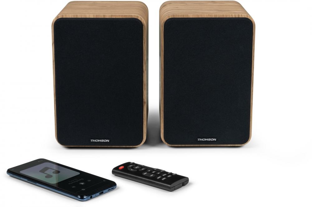 Thomson Bluetooth 2 Regallautsprecher Cosy WS602DUO Holz braun TH387872