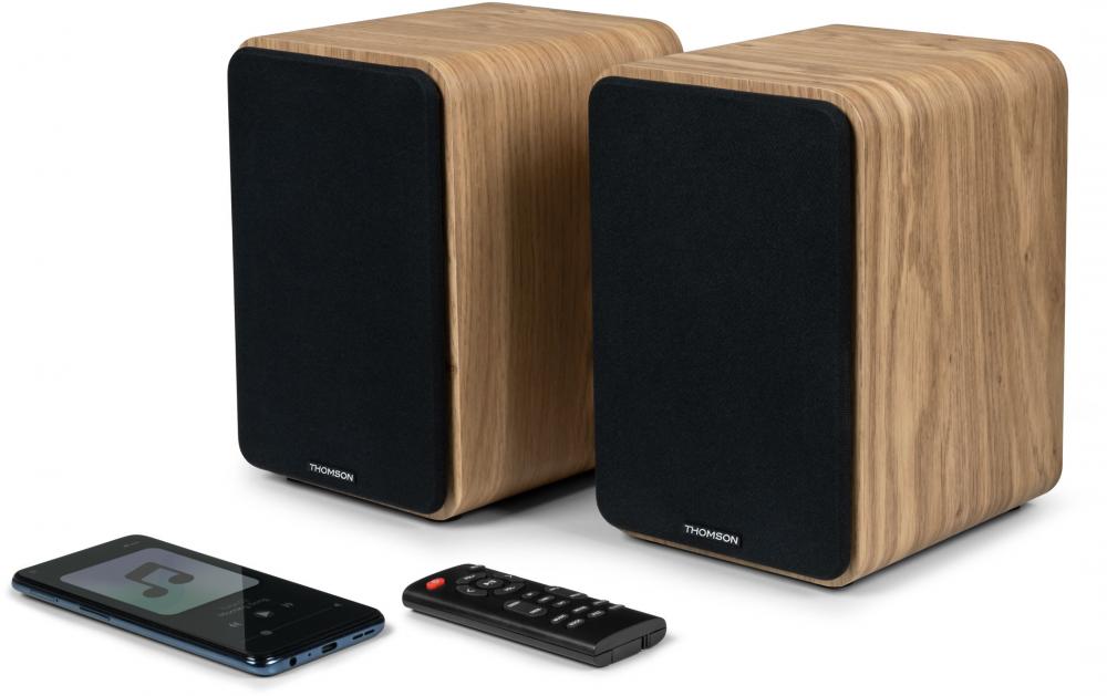 Thomson Bluetooth 2 Regallautsprecher Cosy WS602DUO Holz braun TH387872