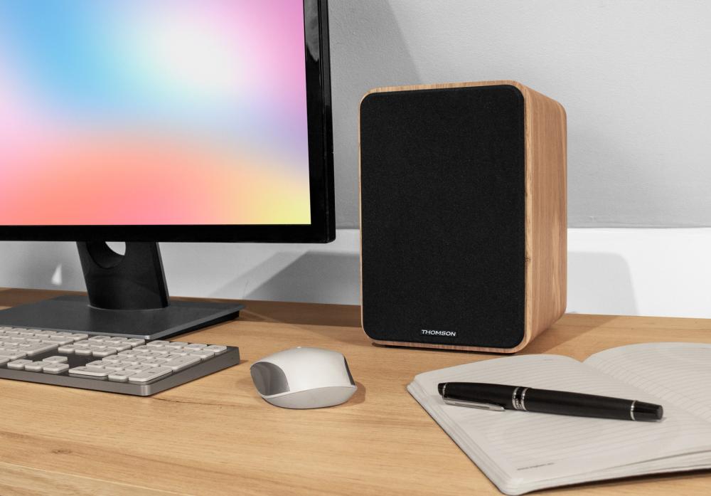 Thomson Bluetooth 2 Regallautsprecher Cosy WS602DUO Holz braun TH387872