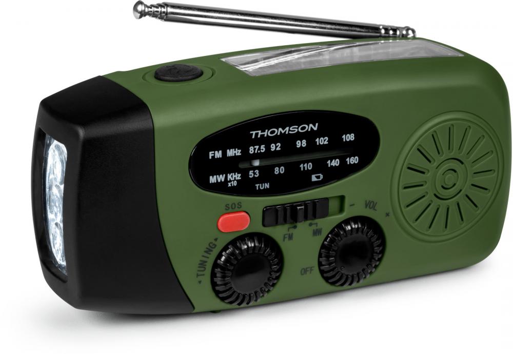 Thomson Notfallradio RT260 Solar Taschenlampe Powerbank grün TH387957