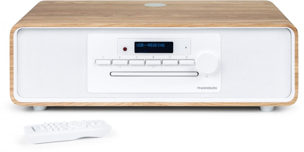 Thomson Bluetooth Kompaktanlage Induktion MIC301IDABBT USB DAB+ Radio AUX-IN weiß braun TH388688