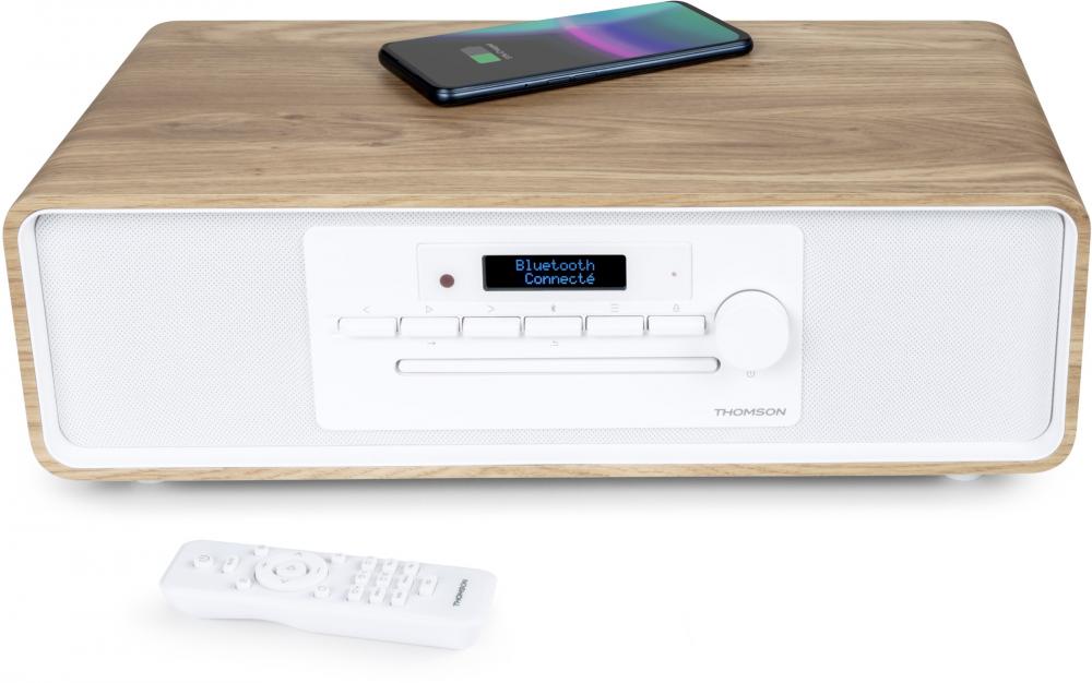 Thomson Bluetooth Kompaktanlage Induktion MIC301IDABBT USB DAB+ Radio AUX-IN weiß braun TH388688