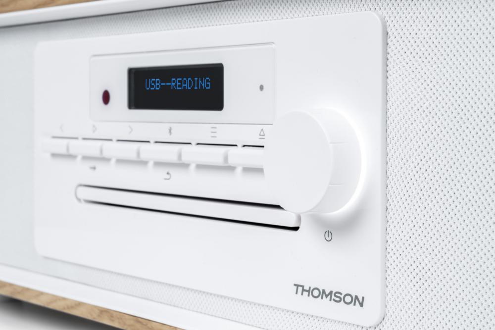 Thomson Bluetooth Kompaktanlage Induktion MIC301IDABBT USB DAB+ Radio AUX-IN weiß braun TH388688