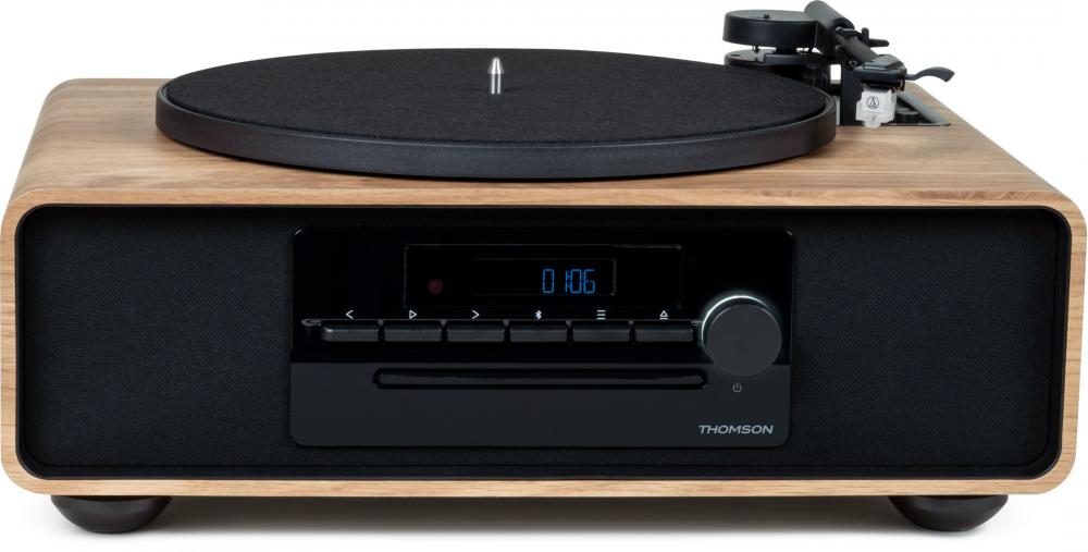 Thomson Bluetooth Plattenspieler Kompaktanlage MIC300TT CD Player USB Radio AUX-IN braun TH388879