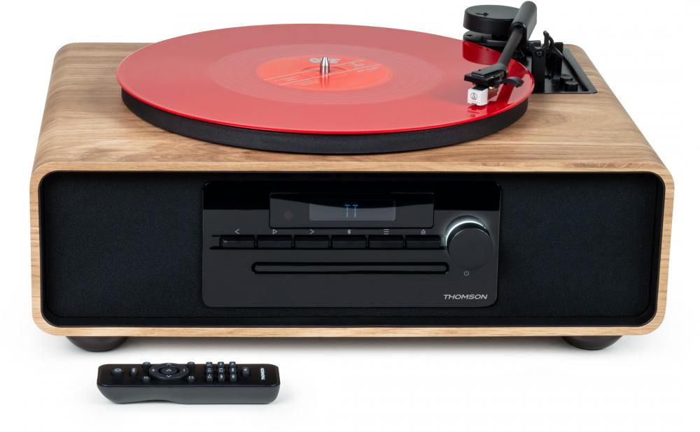 Thomson Bluetooth Plattenspieler Kompaktanlage MIC300TT CD Player USB Radio AUX-IN braun TH388879