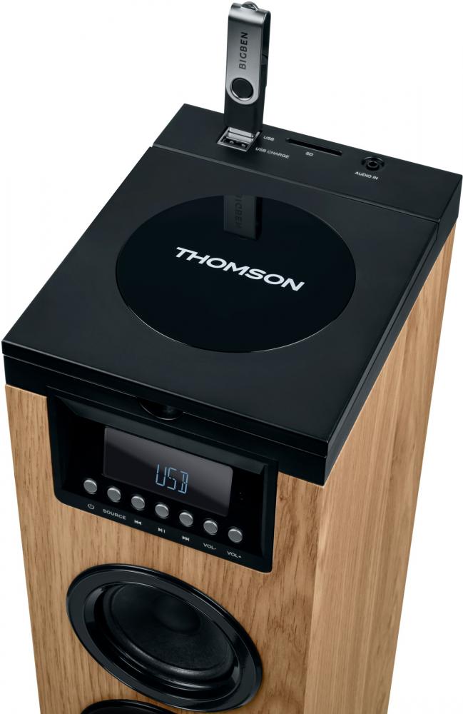 Thomson Bluetooth Soundtower DS122CD Soundsystem USB Radio schwarz Holz braun TH388893