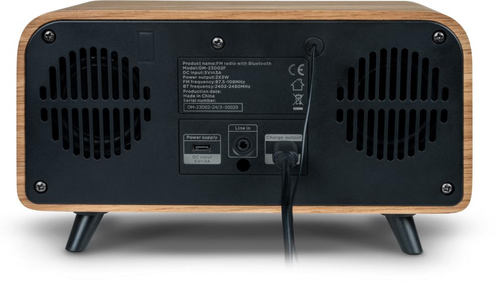 Thomson Bluetooth Radiowecker RT850BT Retro-Eleganz schwarz Holz TH388916