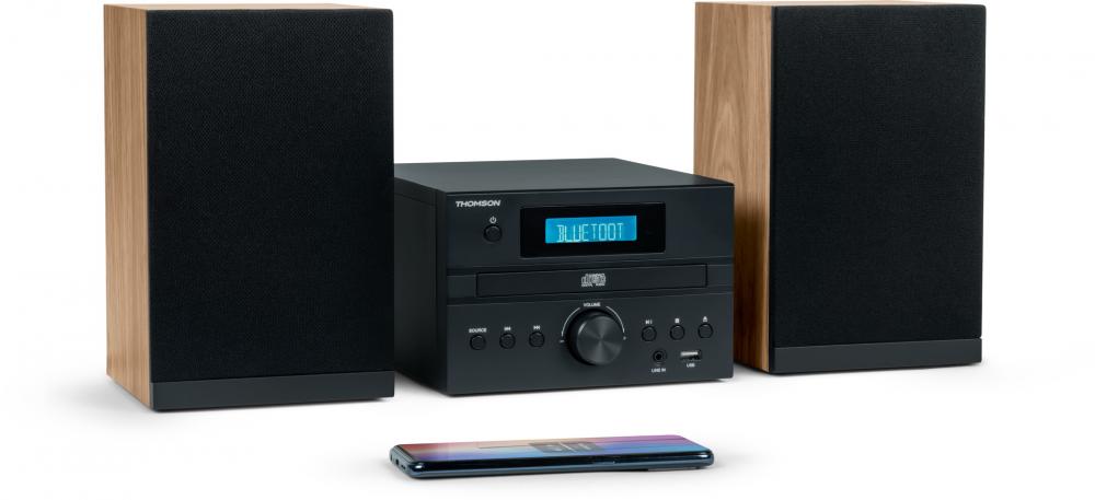 Thomson Bluetooth Kompaktanlage Micro MIC123BT CD Player USB Radio AUX-IN schwarz braun TH389036