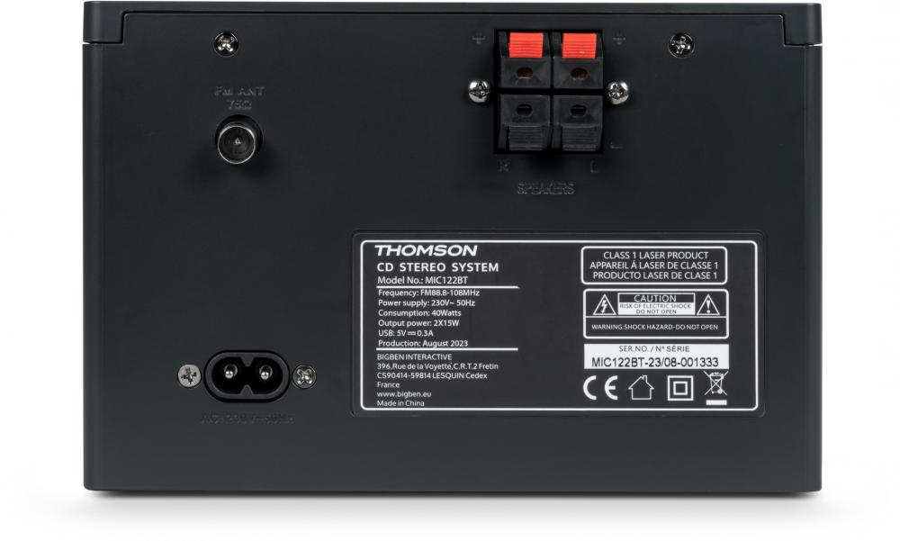 Thomson Bluetooth Kompaktanlage Micro MIC123BT CD Player USB Radio AUX-IN schwarz braun TH389036