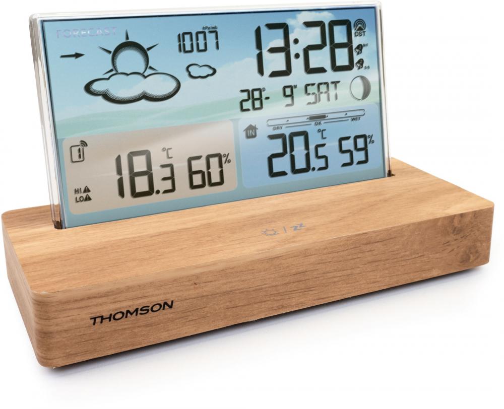 Thomson Wetterstation CT600 mit Radio Holz braun TH389203