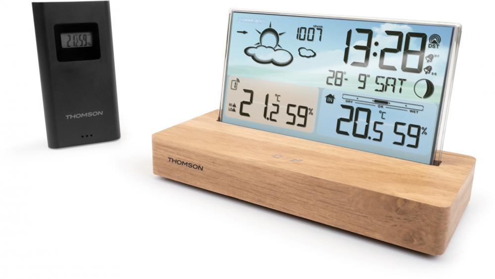 Thomson Wetterstation CT600 mit Radio Holz braun TH389203