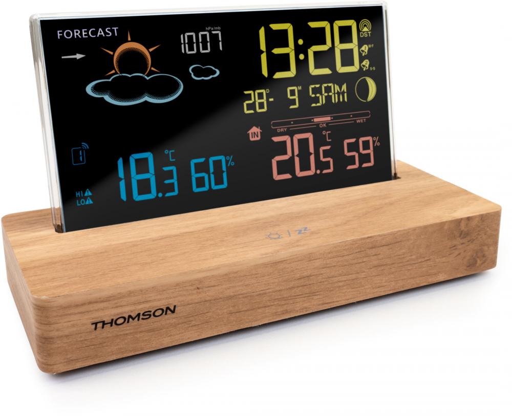 Thomson Wetterstation CT610 mit Radio Holz braun, schwarz TH389302