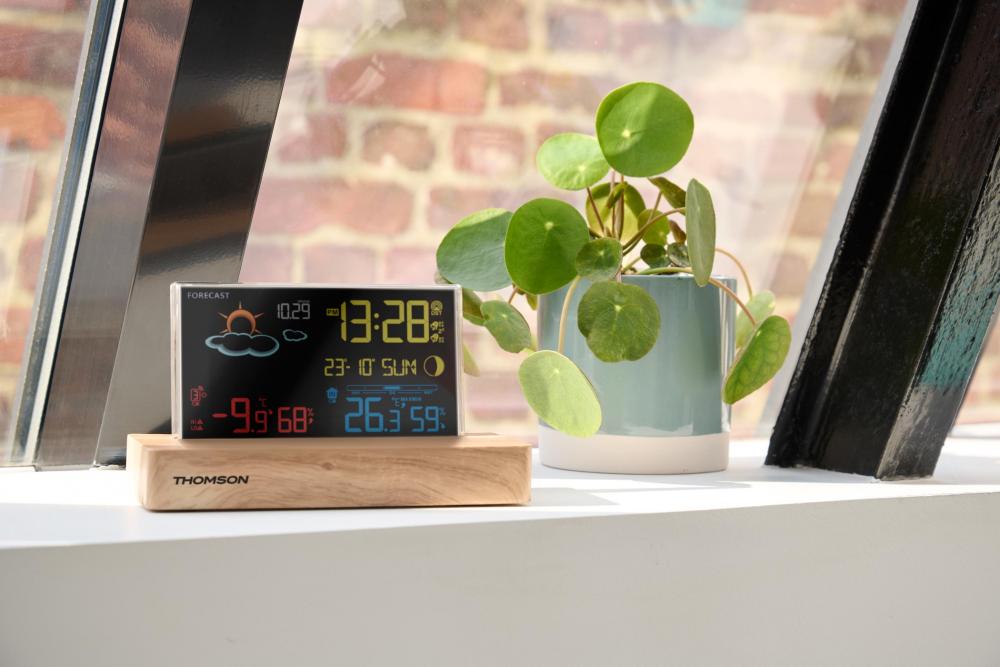 Thomson Wetterstation CT610 mit Radio Holz braun, schwarz TH389302