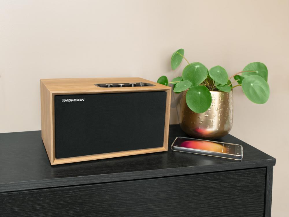 Thomson Bluetooth Lautsprecher Holz WS302 schwarz TH389647