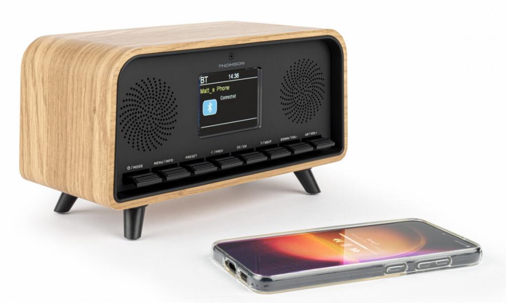 Thomson Bluetooth Radiowecker & Lautsprecher RT850DABBT Retro-Eleganz DAB TH389708