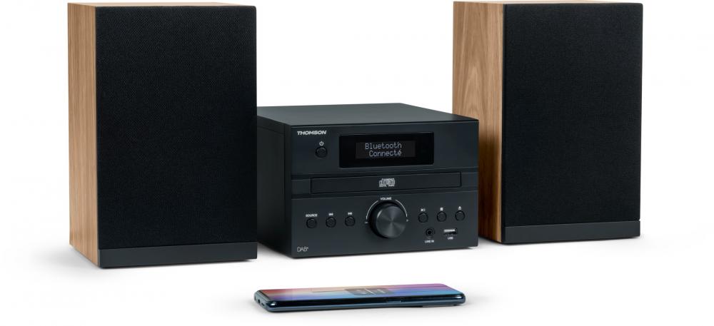 Thomson Bluetooth Kompaktanlage Micro MIC123DABBT DAB+ CD Player USB Radio schwarz braun TH389999