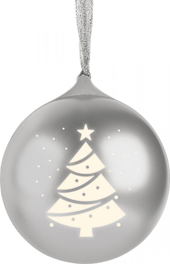 Bigben Bluetooth portabler Lautsprecher EPOK Leuchtende Weihnachtskugel siber AU390124
