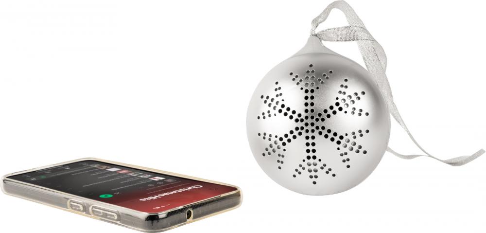 Bigben Bluetooth portabler Lautsprecher EPOK Leuchtende Weihnachtskugel siber AU390124