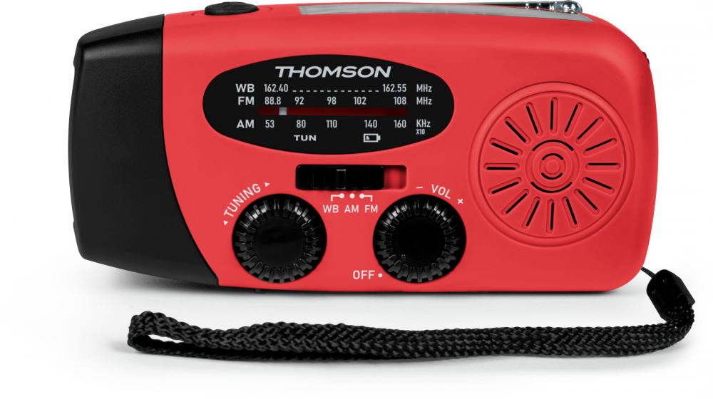 Thomson Notfallradio RT260R Solar Taschenlampe Powerbank rot TH390261