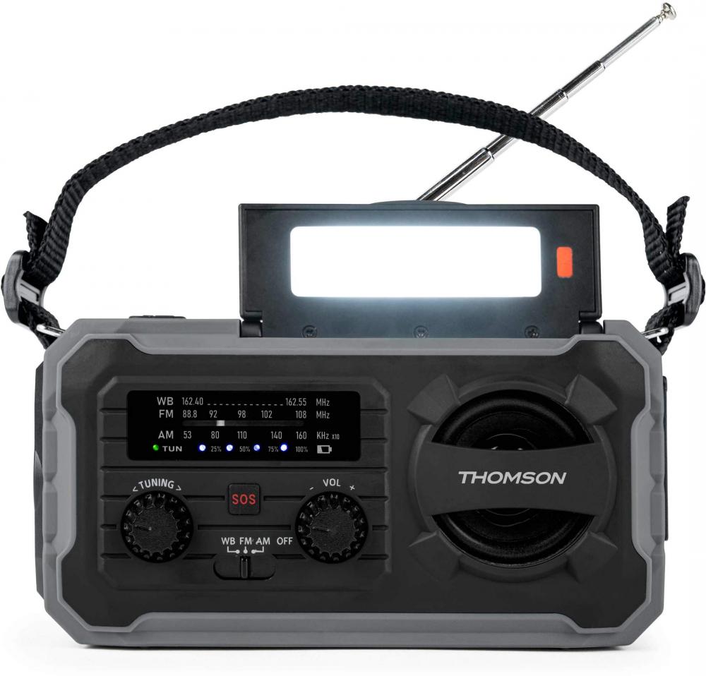 Thomson Notfallradio RT280 Solar Taschenlampe Powerbank grau TH390285