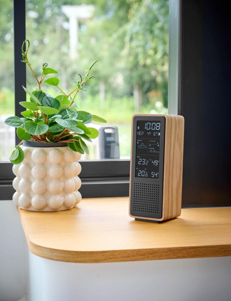 Thomson Wetterstation WS102 mit Radio Bluetooth Holz schwarz TH390391