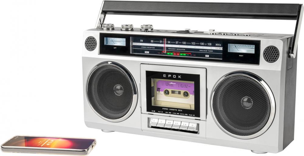Bigben tragbarer Kassettenspieler mit Bluetooth Ghetto Blaster BTBLASTER EPOK AU390421