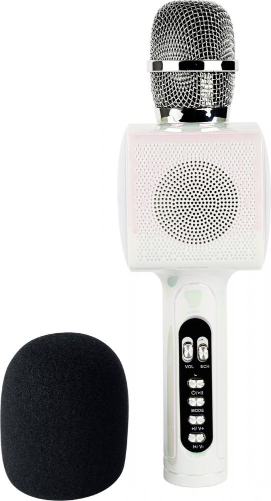 Bigben Bluetooth Karaoke Mikrofon Party Mic Mikrofon Lichteffekten LED weiß AU390476