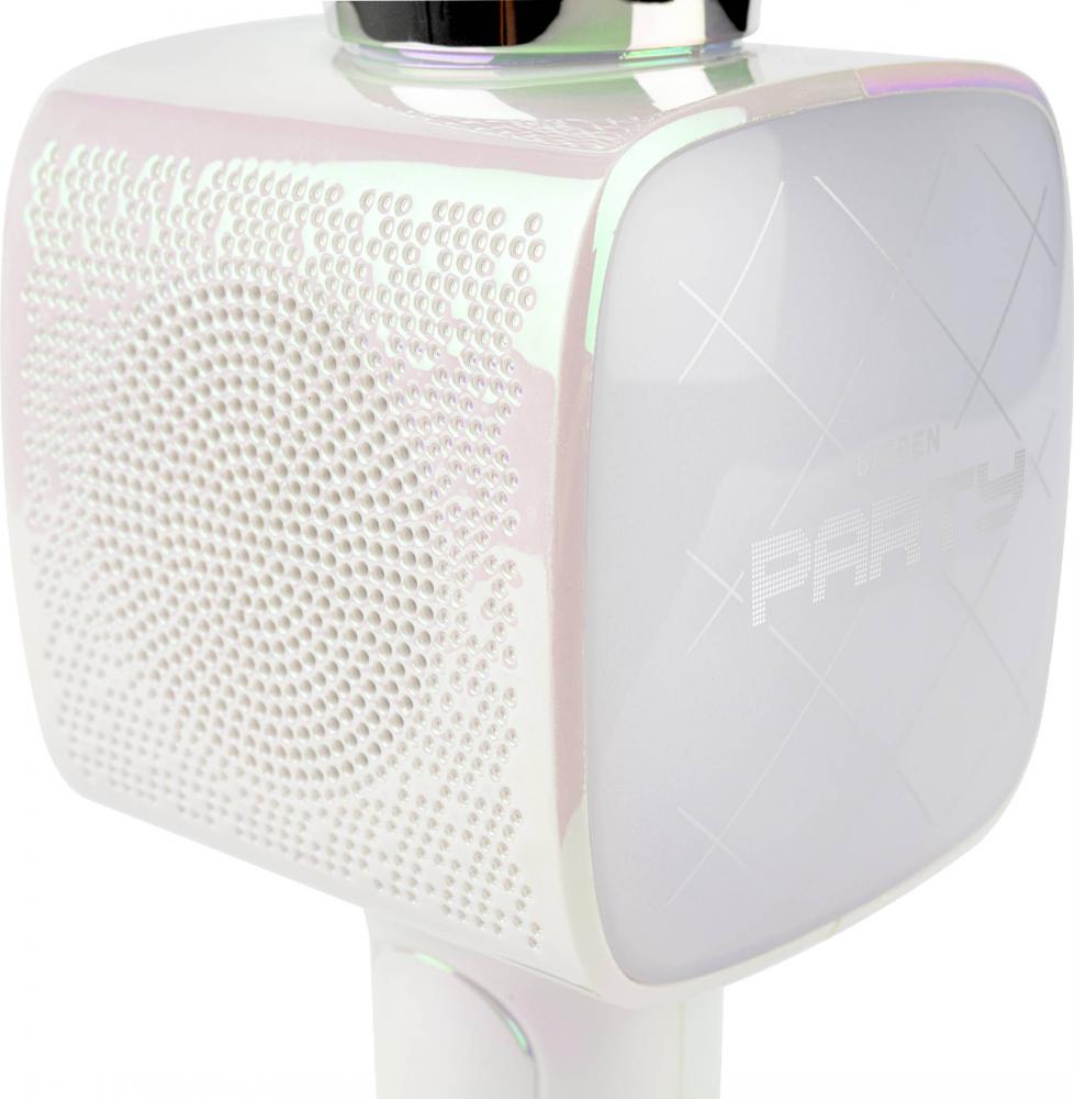 Bigben Bluetooth Karaoke Mikrofon Party Mic Mikrofon Lichteffekten LED weiß AU390476