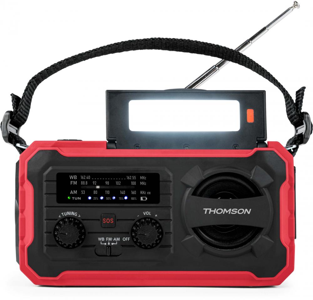 Thomson Notfallradio RT280R Solar Taschenlampe Powerbank rot TH390667