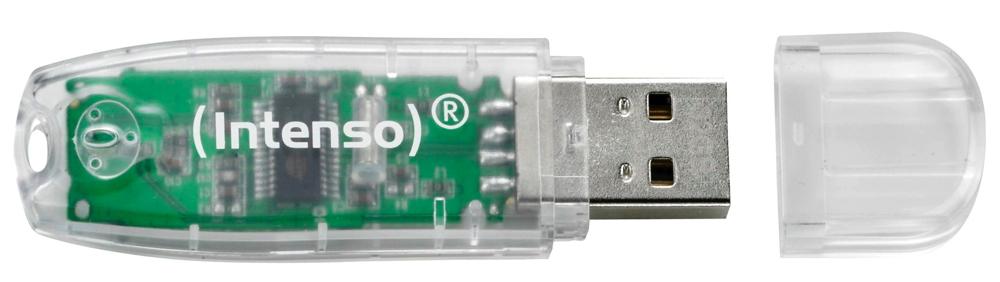 Intenso USB Stick 32GB Speicherstick Rainbow Line transparent