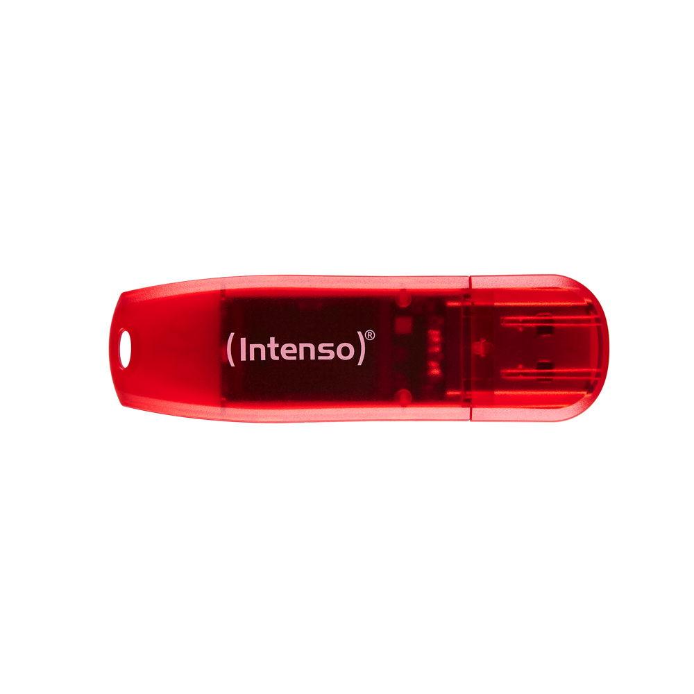 Intenso USB Stick 128GB Speicherstick Rainbow Line rot