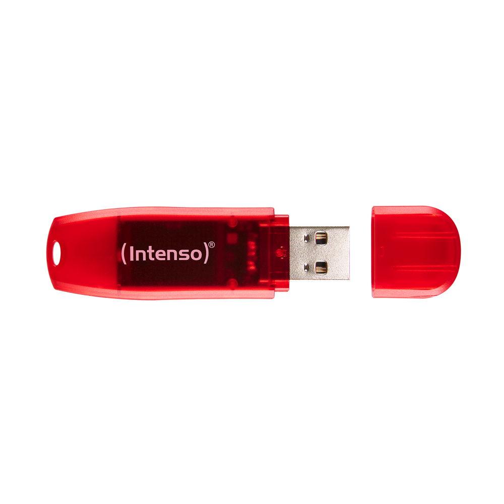 Intenso USB Stick 128GB Speicherstick Rainbow Line rot