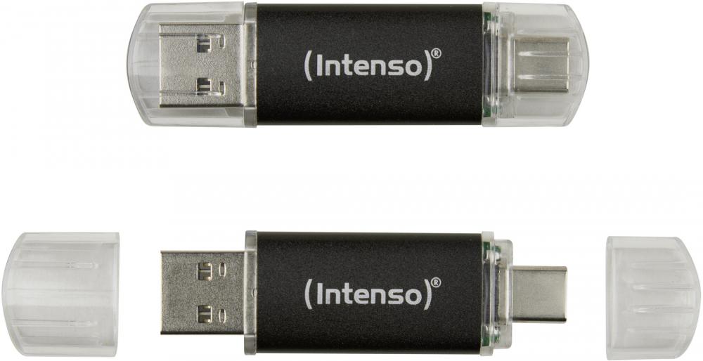 Intenso USB Stick 128GB Speicherstick Twist Line USB 3.2 Gen. 1x1 USB-A / USB-C 2er Pack