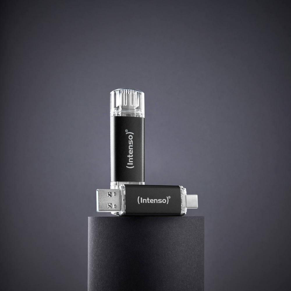 Intenso USB Stick 128GB Speicherstick Twist Line USB 3.2 Gen. 1x1 USB-A / USB-C 2er Pack