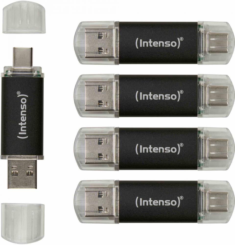 Intenso USB Stick 32GB Speicherstick Twist Line USB 3.2 Gen. 1x1 USB-A / USB-C 5er Pack