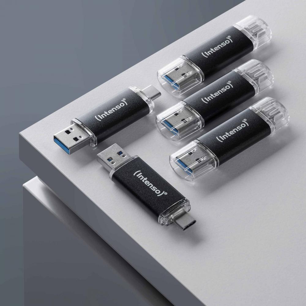 Intenso USB Stick 32GB Speicherstick Twist Line USB 3.2 Gen. 1x1 USB-A / USB-C 5er Pack