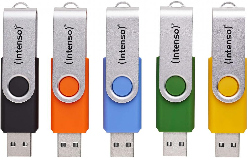 Intenso USB Stick 64GB Speicherstick Office Line USB 3.2 Gen. 1x1 USB-A 5er Pack