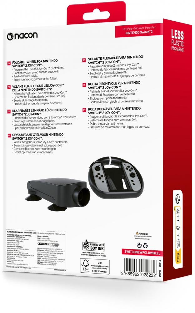 Nacon für Nintendo Switch 2 foldable Wheel klappbares Lenkrad Aufnahme Joy-Con schwarz NA028232