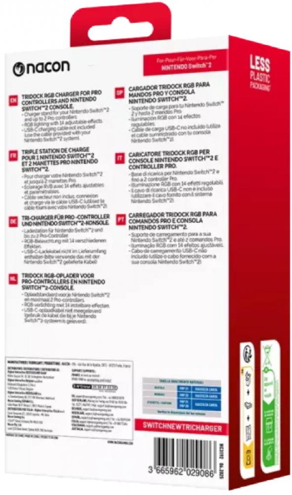 Nacon Ladegerät für Nintendo Switch 2 Tri Charging Station für Switch 2, 2 Pro Crontroller NA029086