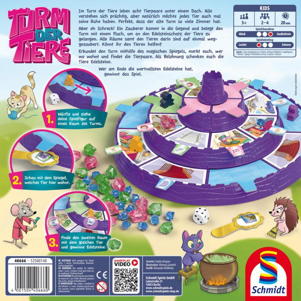 Schmidt Spiele Kinderspiel Suchspiel Turm der Tiere 40666