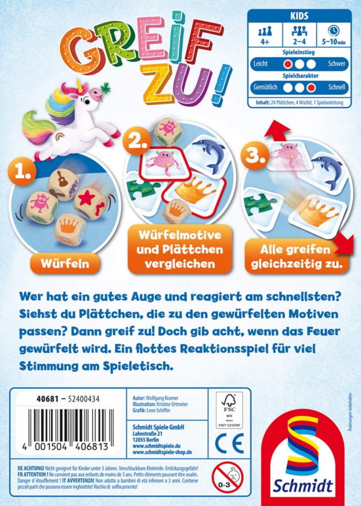 Schmidt Spiele Kinderspiel Suchspiel Greif zu! Klein & Fein 40681