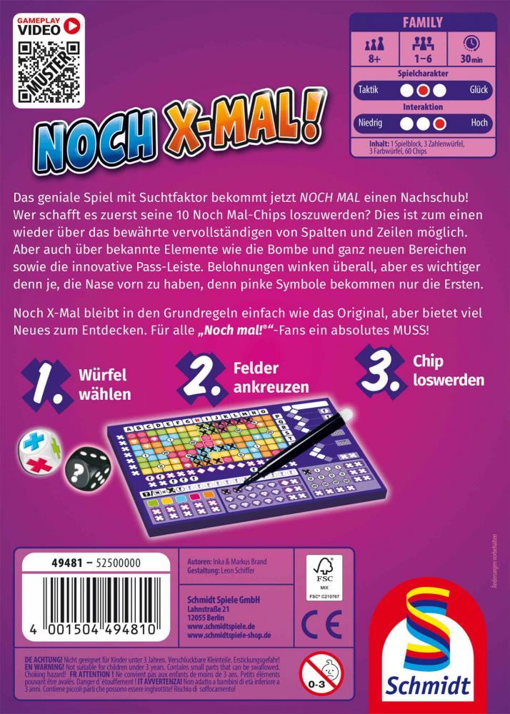 Schmidt Spiele Kinderspiel Würfelspiel Noch X-Mal 49481