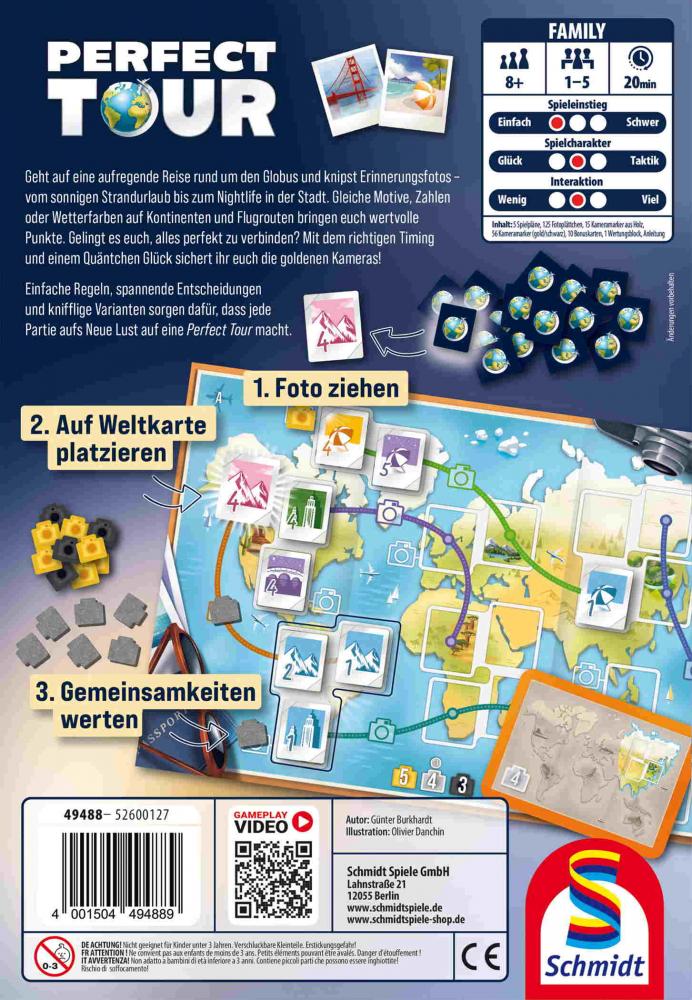 Schmidt Spiele Familienspiel Strategiespiel Perfect Tour 49488