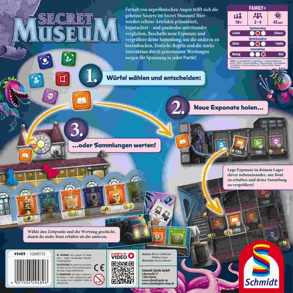 Schmidt Spiele Familienspiel Strategiespiel Secret Museum 49489