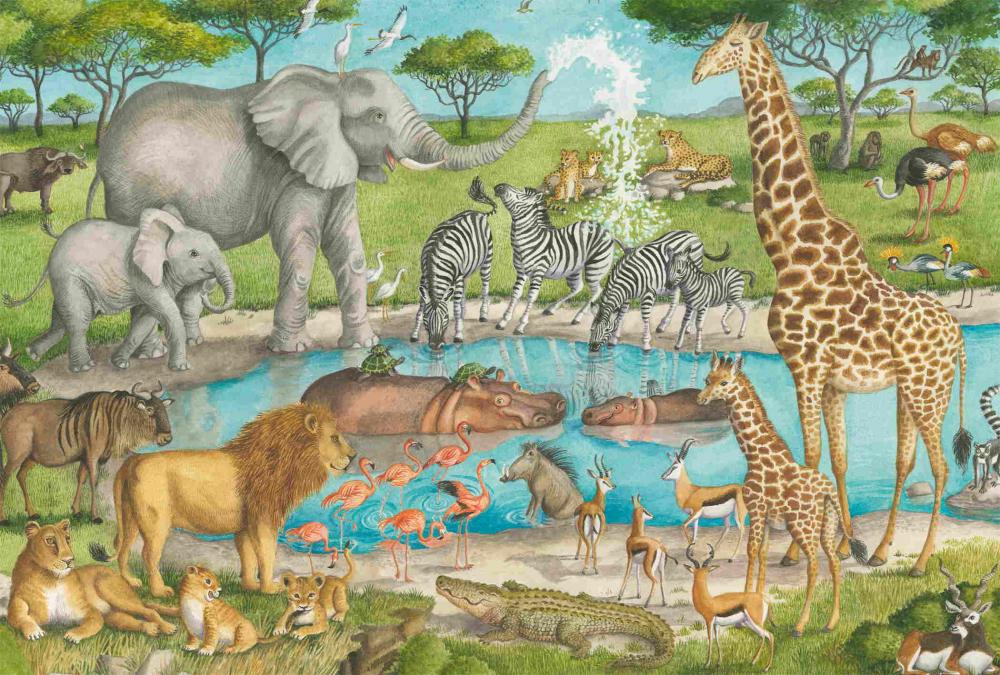 60 Teile Schmidt Spiele Kinder Puzzle Afrikas Tiere 55753