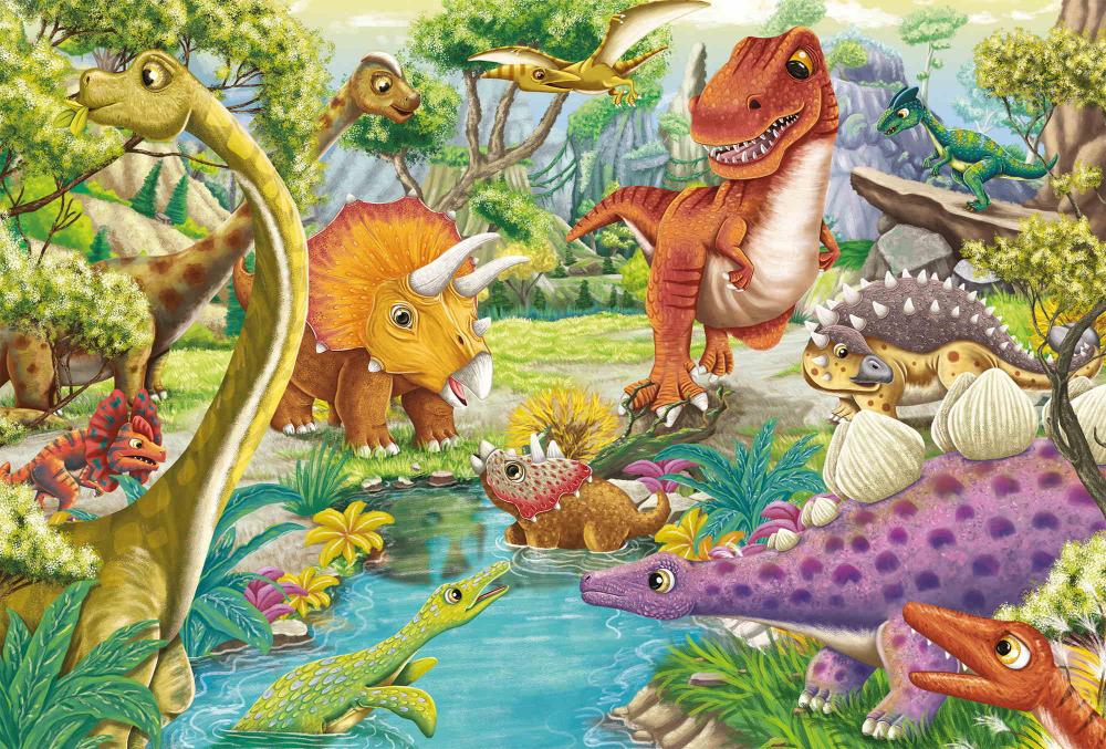 3 x 24 Teile Schmidt Spiele Kinder Puzzle Spaß mit den Dinosauriern 56465